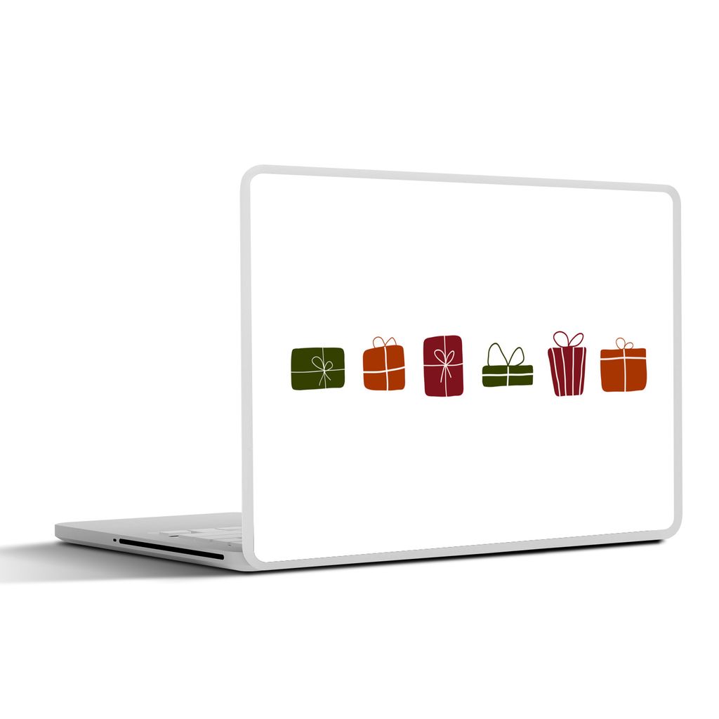 MuchoWow Laptop Aufkleber Sticker Cover Geschenke - Weihnachten - Weiß 40x30 cm - Laptop Dekoration - Selbstklebend