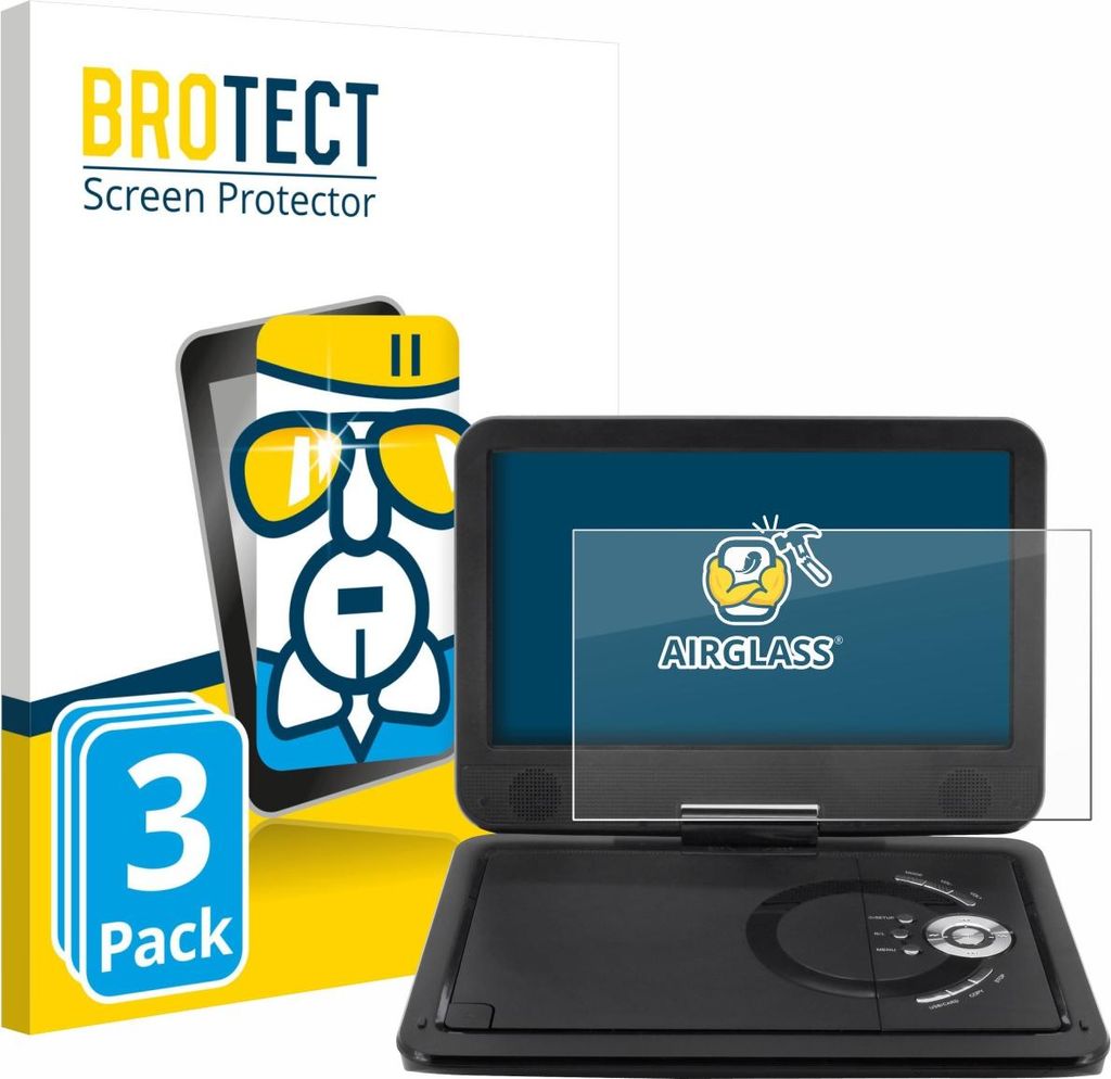 3x BROTECT Schutzglas für Soundmaster PDB1910SW DVD Player Schutzfolie Panzer Folie Glas Display Schutz klar