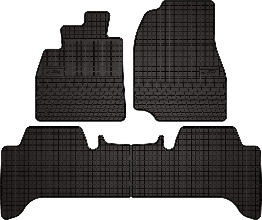 Tappetini auto in gomma adatto per Toyota Land Cruiser J100 (1998-2007, fuoristrada) neri, set 4 pz, con fissaggi