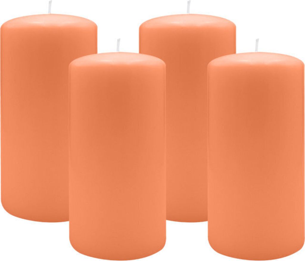 4er Set Adventskranzkerzen Lachs Ø 100 x 200 mm