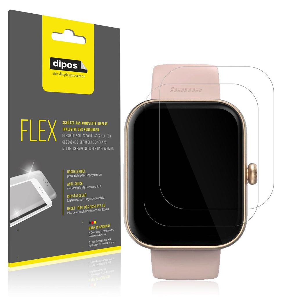2x Schutzfolie für Hama 5000 Smartwatch Folie, 100% Produktbild 