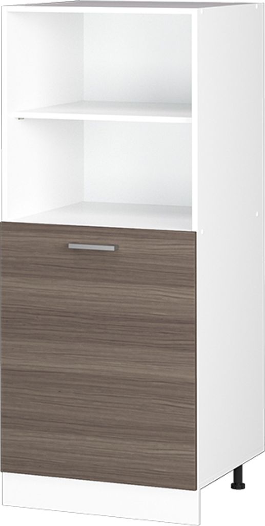 Hochschrank Vicco R-Line Grau 60 cm mit offenen Regalen, und Tür, Model 41878