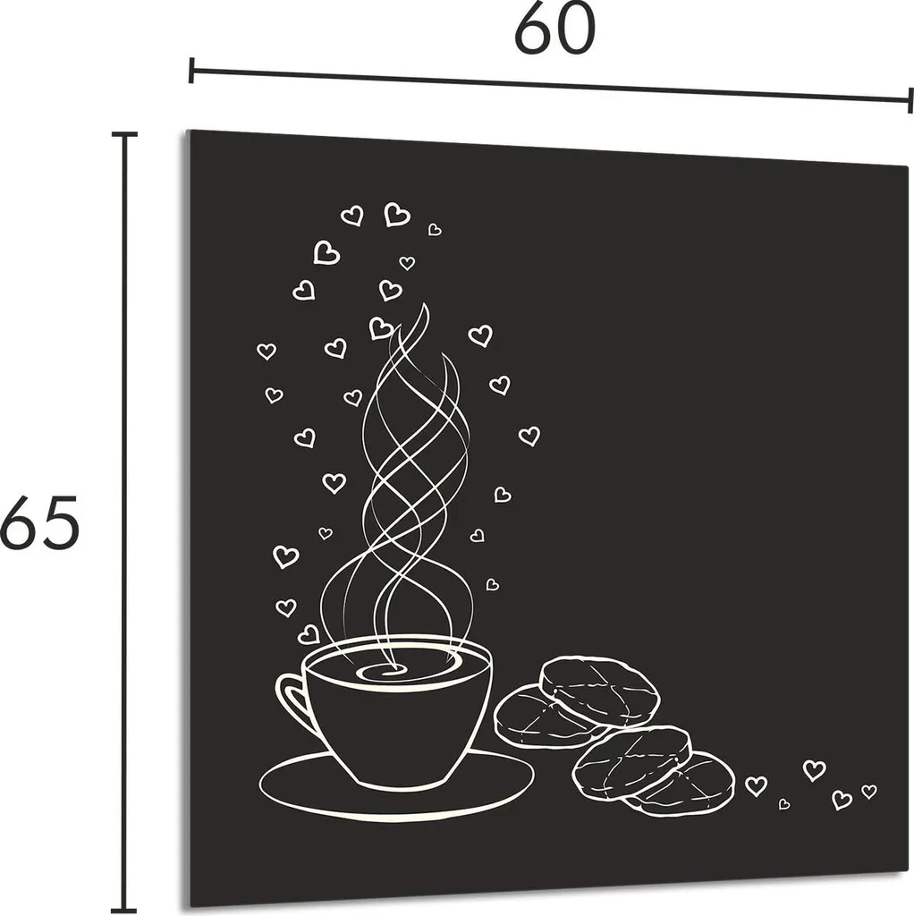 Decorazione Cucina Vetro 60x65 Caffè - Coprifuoco e Paraschizzi - 2