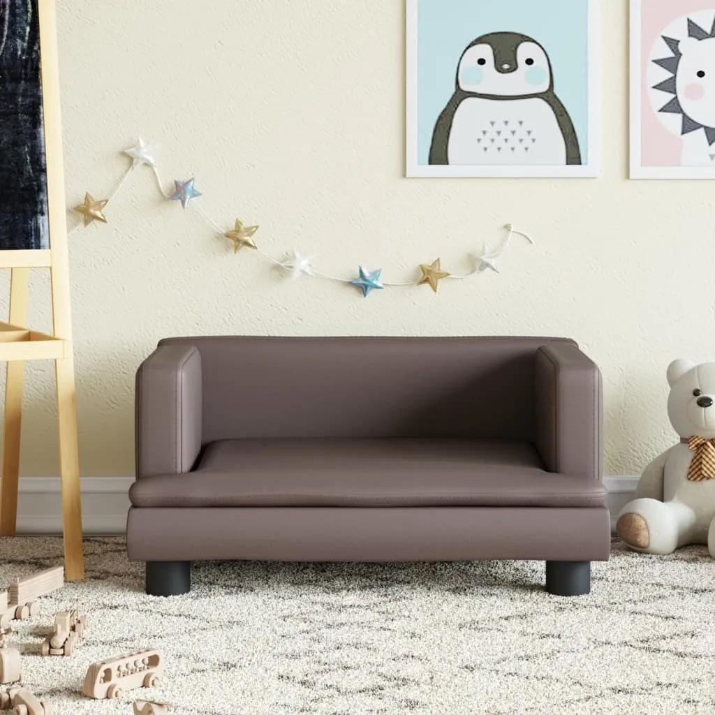 Mini Divano Elegante per Bambini Marrone 60x40x30 Pelle Sintetica