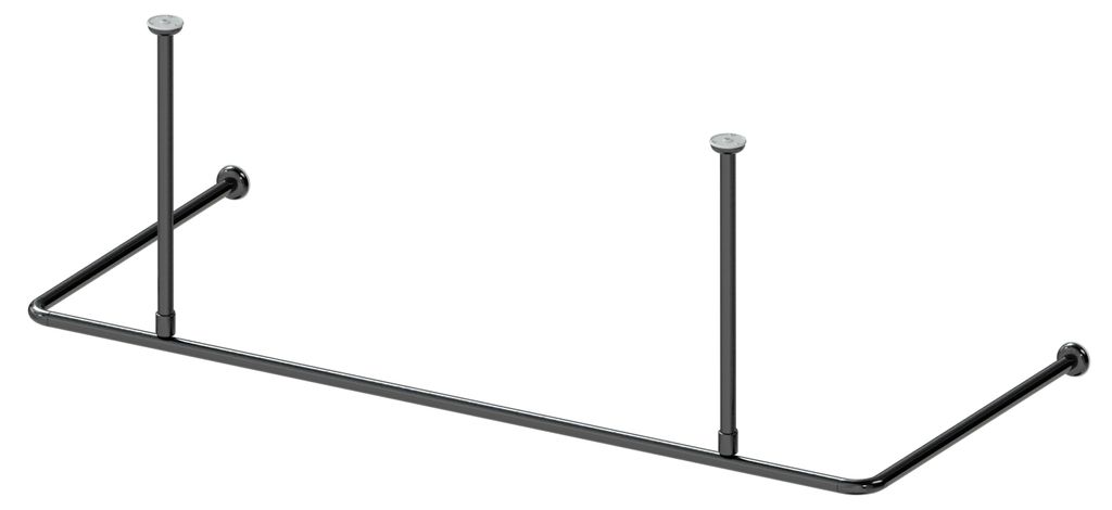 Aquabad Hastaflex Frame Duschvorhangstange in Schwarz Produktbild 