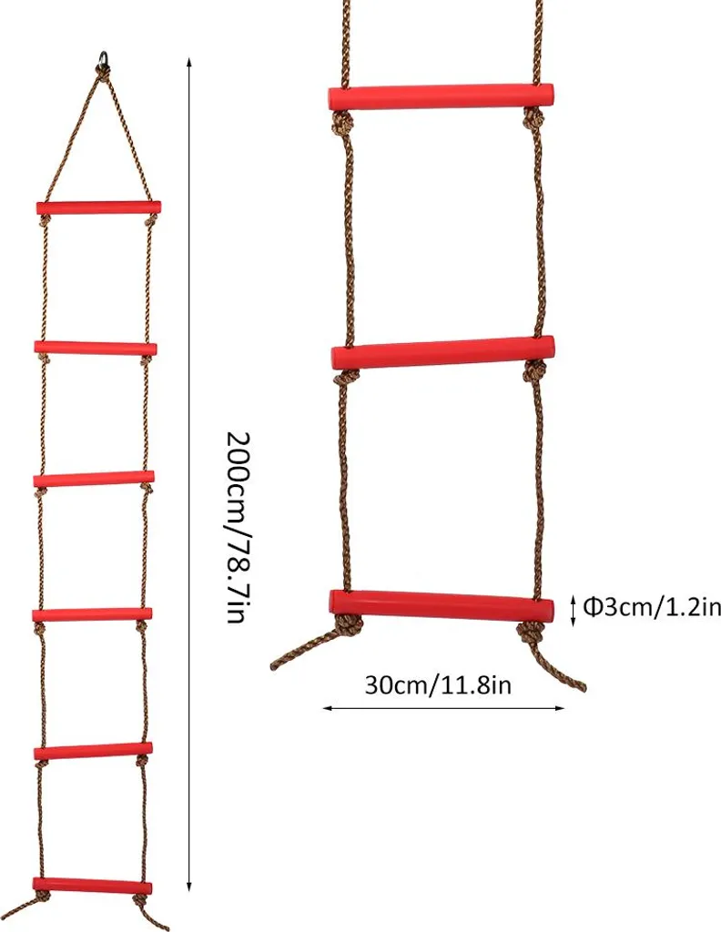 Échelle de corde SixSection avec barreaux antidérapants pour entraînement