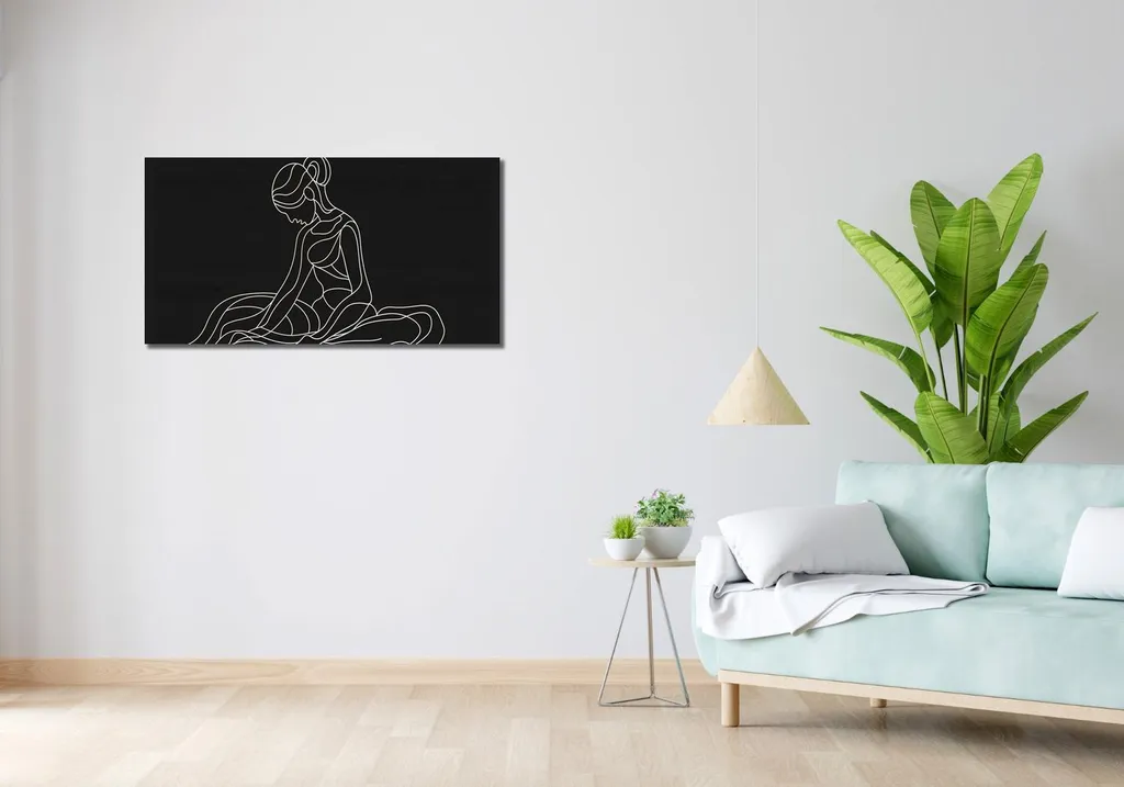Tableau 100 x 50 cm Position Assise - Décoration Murale Zen Moderne - 2