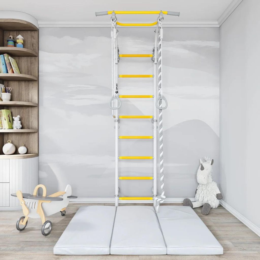 Sprossenwand ClimbMaxx M2 weiß-gelb