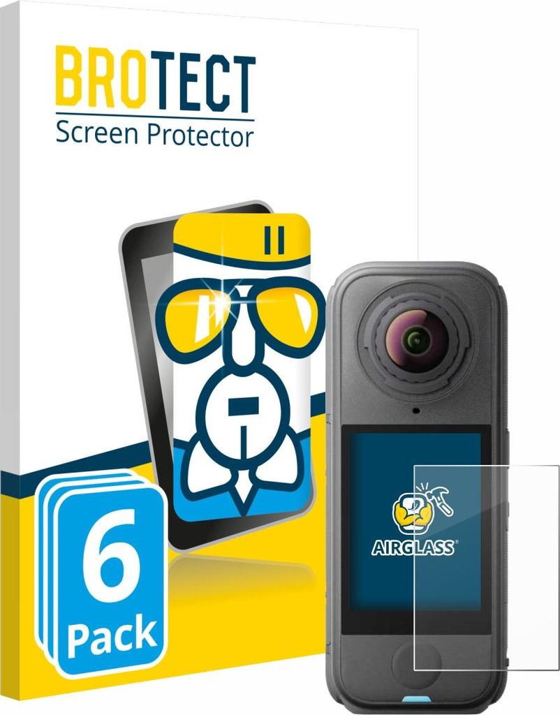 6x BROTECT Schutzglas für Insta360 X4 Air Schutzfolie Panzer Folie Glas Display Schutz klar