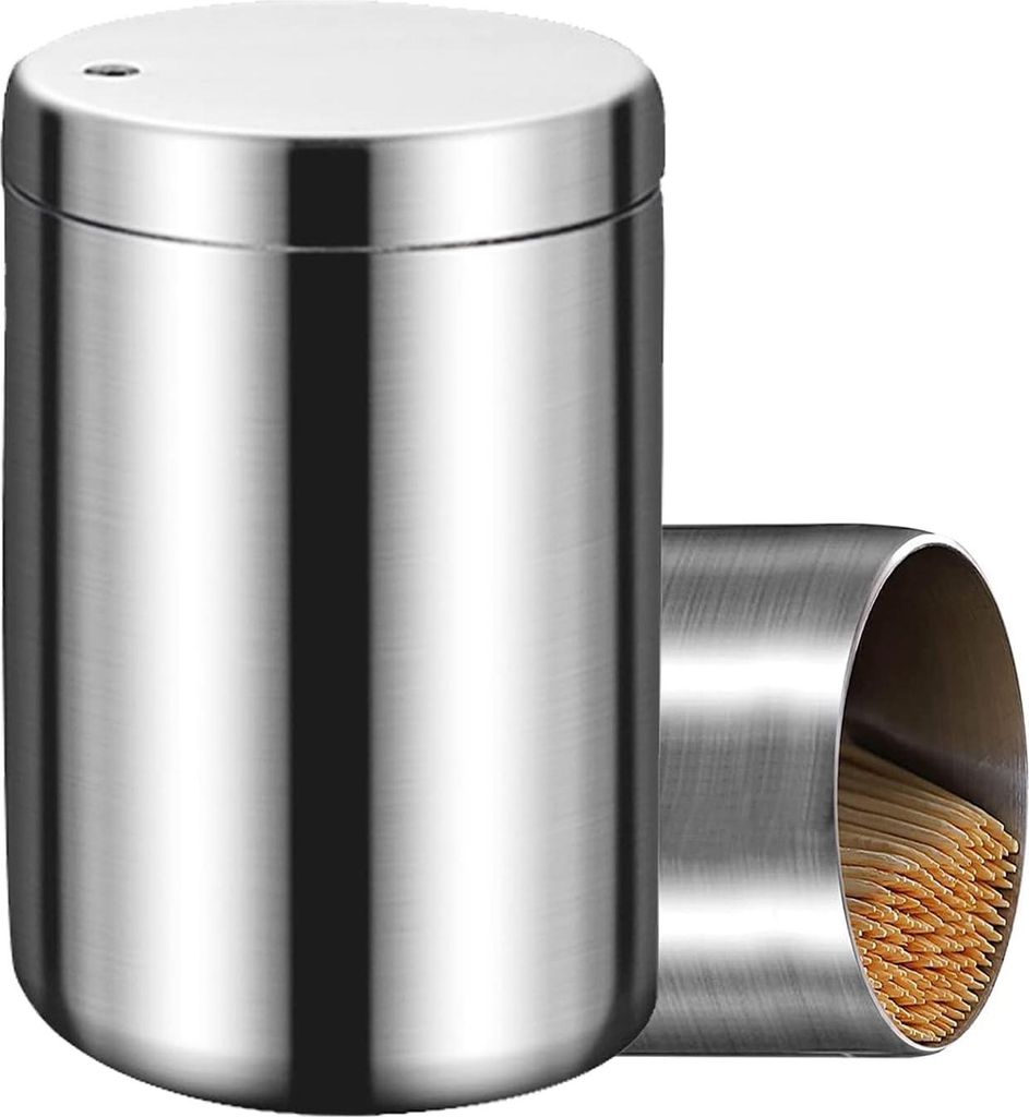 Zahnstocher-Dispenser für Zahnstocher, Zahnstocherhalter, Halter aus Edelstahl, tragbare Zahnstocherbox für Restaurant, Zuhause, Küche, Bar