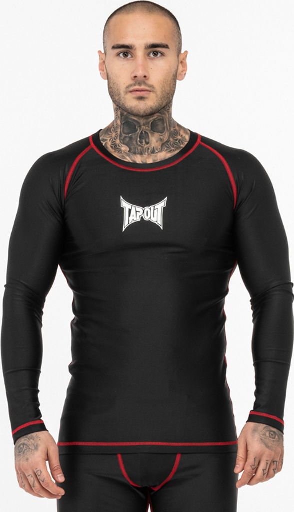 Herren langärmeliges Funktionsshirt schmale Passform BEDROCK Black/White/Red M Tapout
