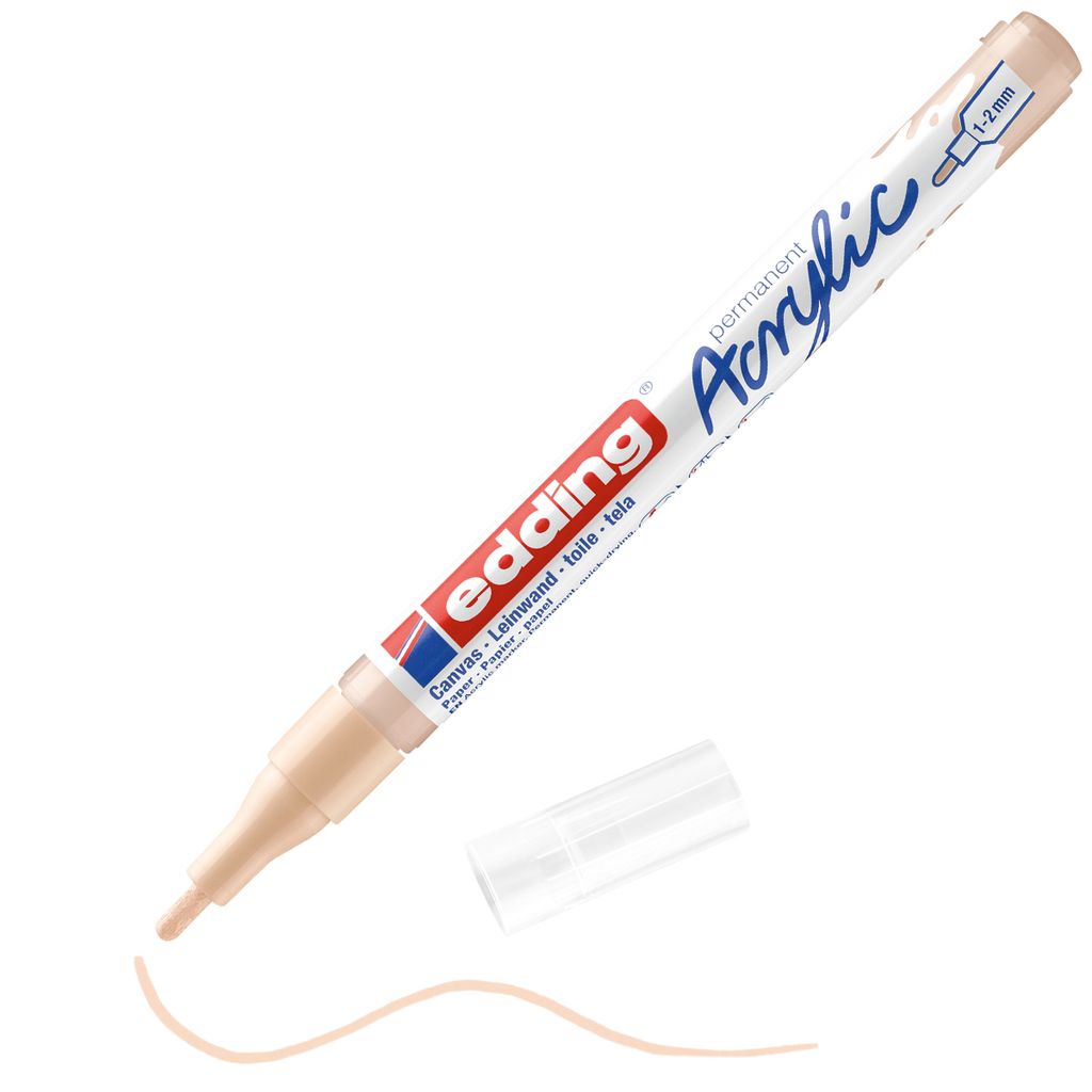 Edding 5300 Acrylmarker fein, Rundspitze 1–2 mm, wasserfest, Leinwand & Holz