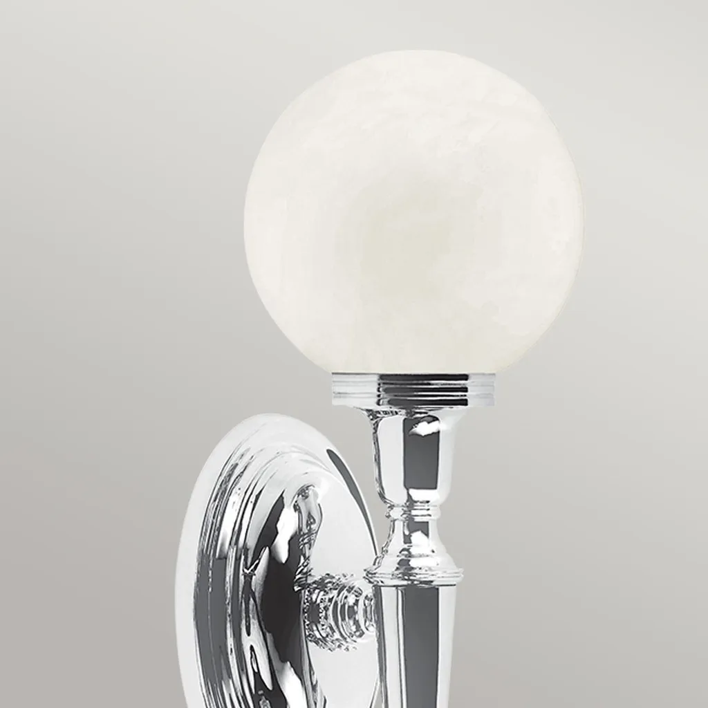 Éclairage miroir salle de bain vertical chrome poli style rétro Dryden