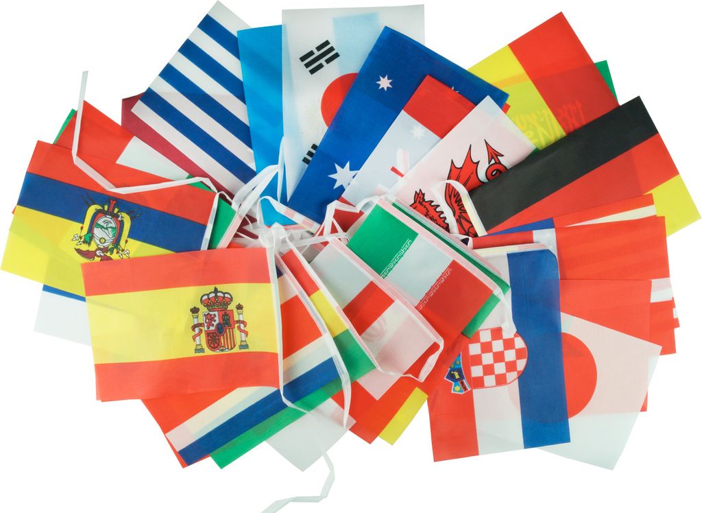 9 m Internationale Wimpelkette mit 32 Länderflaggen ca. 9,00 m 14x20 cm