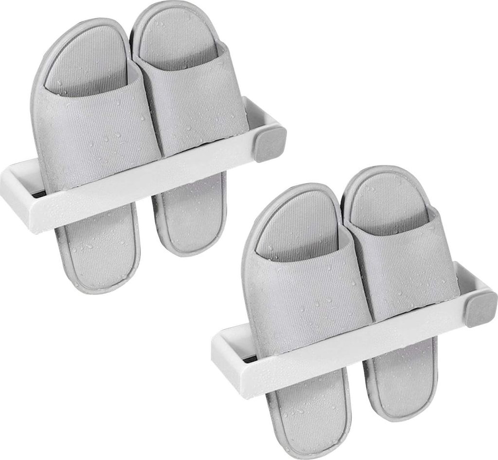 Hausschuhehalter fürs Badezimmer, 2-teilige Handtuchaufbewahrung, Toilettenpapierrollenhalter fürs Badezimmer (Größe: 25 x 3 x 5 cm)