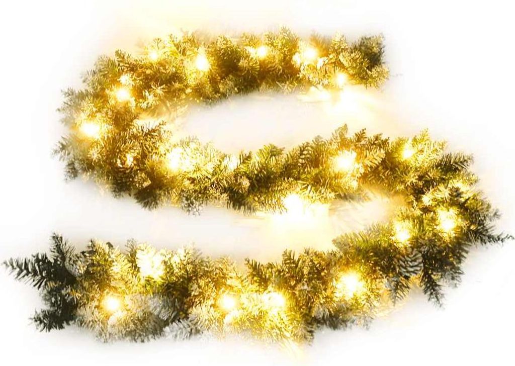 vidaXL Weihnachtsgirlande mit LED-Lichtern Grün 2,7 m PVC Produktbild 
