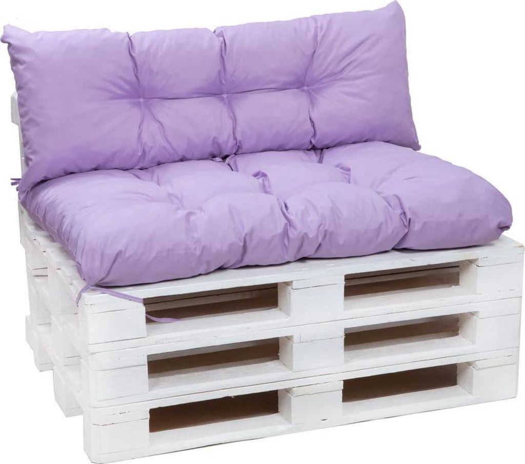 Palettenkissen Set Violett – Sitzkissen 120×80 cm & Rückenlehne 120×40 cm für Palettensofa, Terrasse und Gartenlounge outdoor Palettenkissen