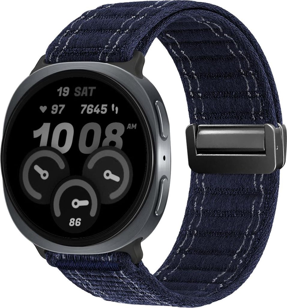 Smartwatch Armband für Samsung Galaxy Watch8 40mm Nylon Textil Band Ersatzband Wechselband Magnetverschluss flexibel atmungsaktiv Blau Dunkelblau