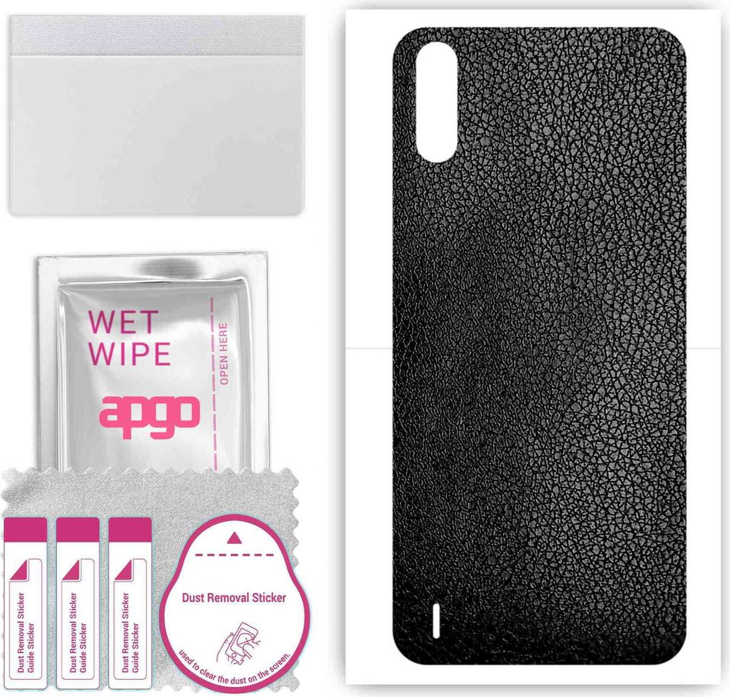 apgo Rückseite Schutzfolie, Skin, kompatibel mit Tecno Spark Go, Hinten Displayschutzfolie aus Vinylfolie, kratzfest, einfache Montage - Schwarzes...