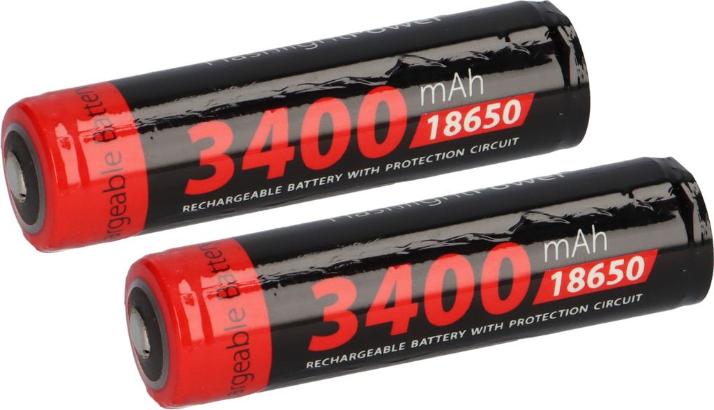 2x XCell Li-Ion 3,7V 3400mAh PCM Zelle 4/3 FA protected, for Flashlights 18650