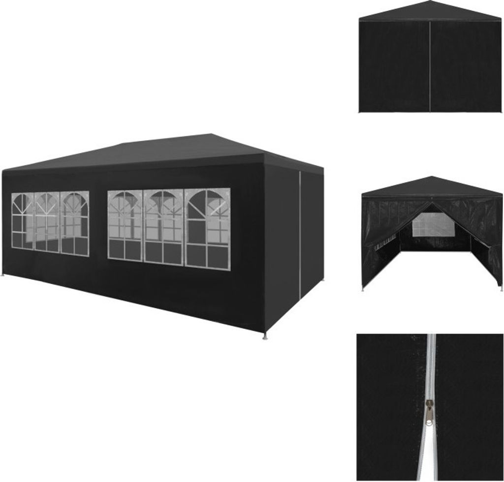 vidaXL Partyzelt 3x6 m Anthrazit - Pavillons & Partyzelte
