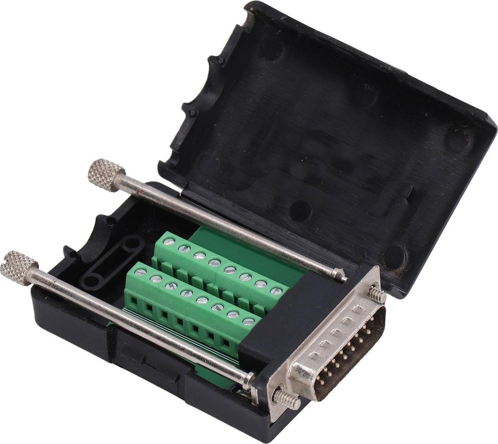 DB15 15-poliger D-SUB Steckeradapter mit Gehäuse – 15-poliger männlicher Sub-D Adapter mit Verteilerplatine