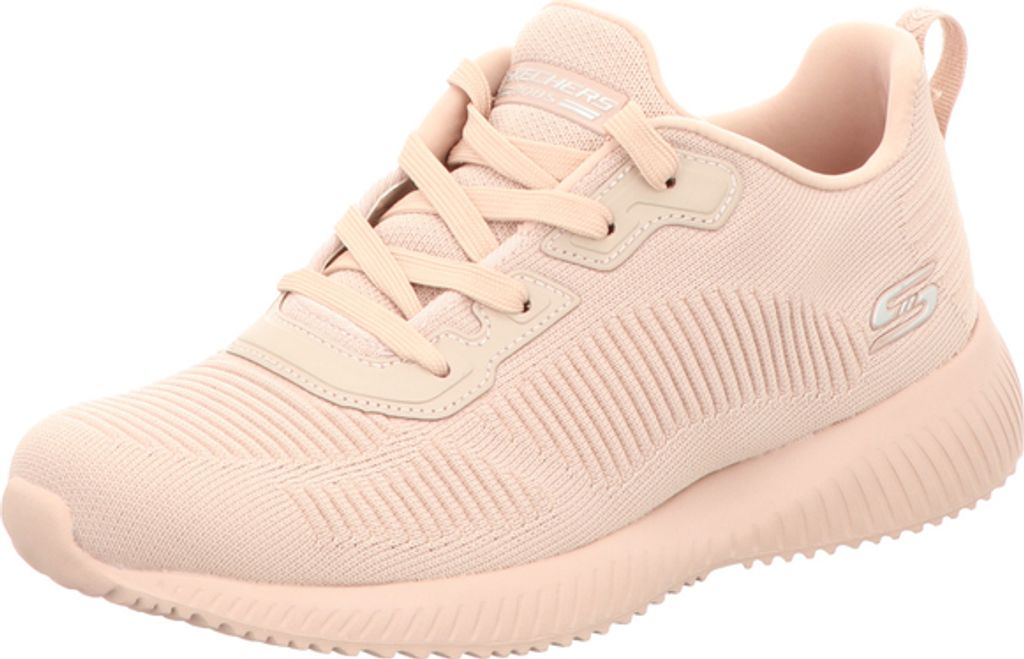A single pink Skechers Bobs Squad Tough Talk sneaker is shown from a side-angle on a white background.