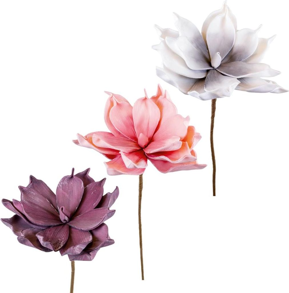 Kunstblumen Magnolie in 3 Farben Pflanzen Deko Ø 12x65 Schaumstoff, 5_Farbe:Rosa