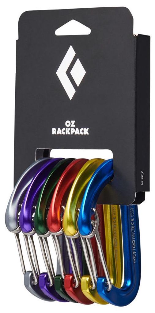 Oz 6-Pack, No Color, One Size, Unisex, Non Locking Carabiner, Black Diamond