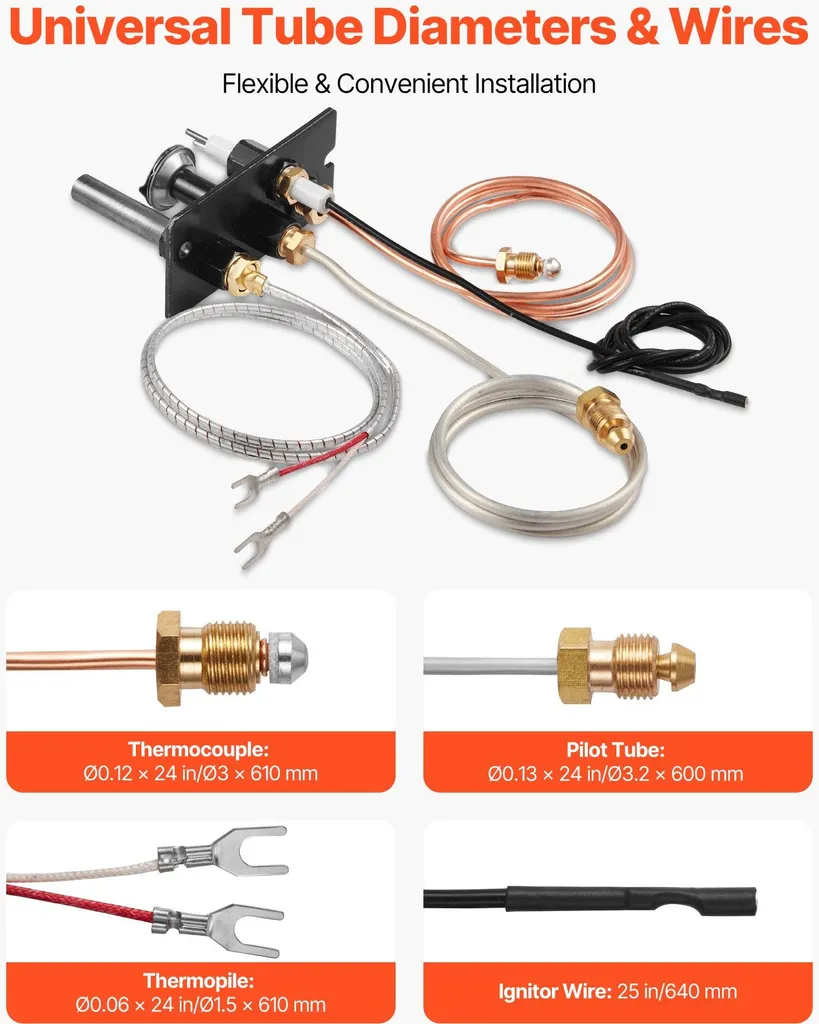 Solution Allumage Difficile Cheminée Gaz - Kit Veilleuse 69L17 Noir