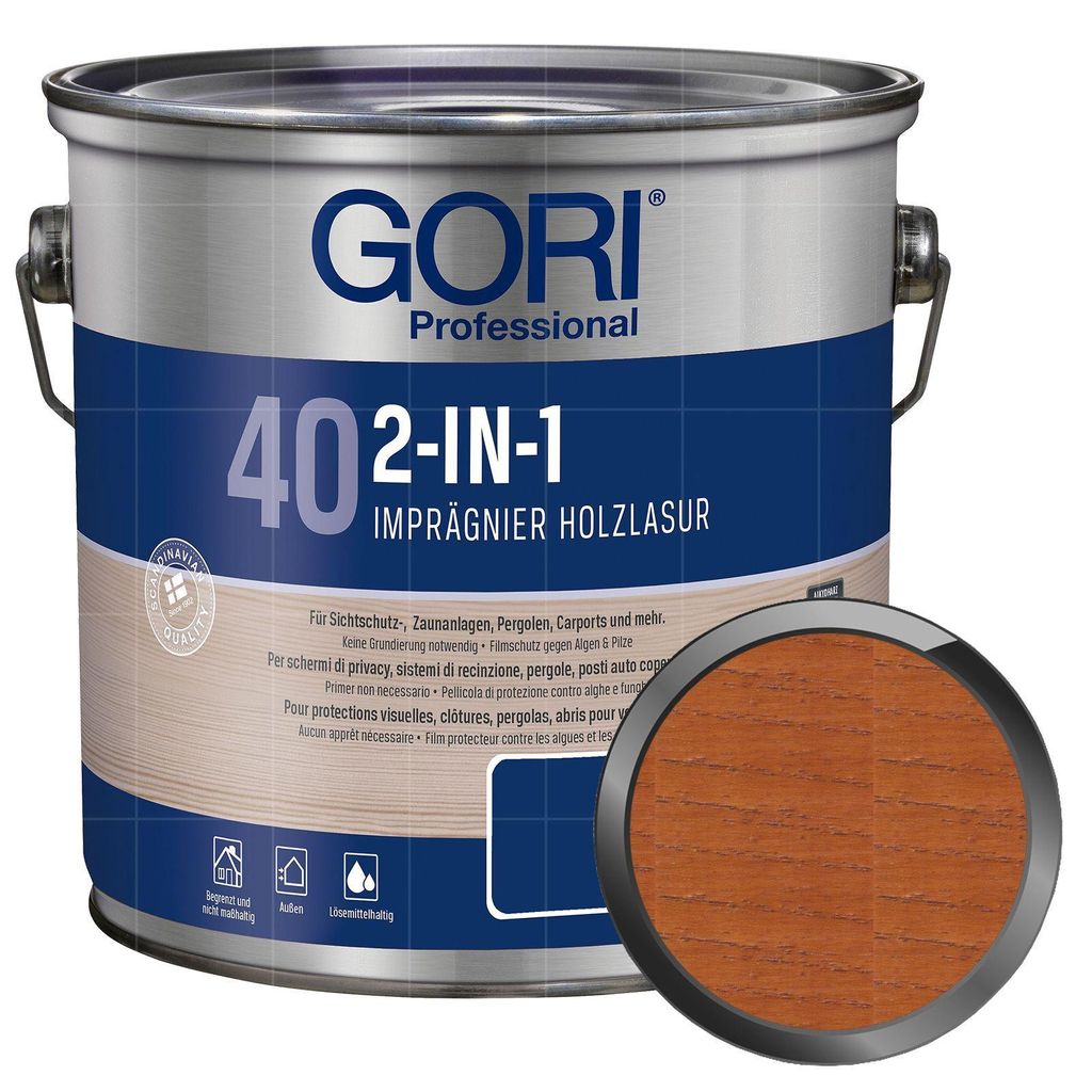 GORI 40 2in1 Holzlasur 5 Liter KIEFER Imprägnierlasur Produktbild 