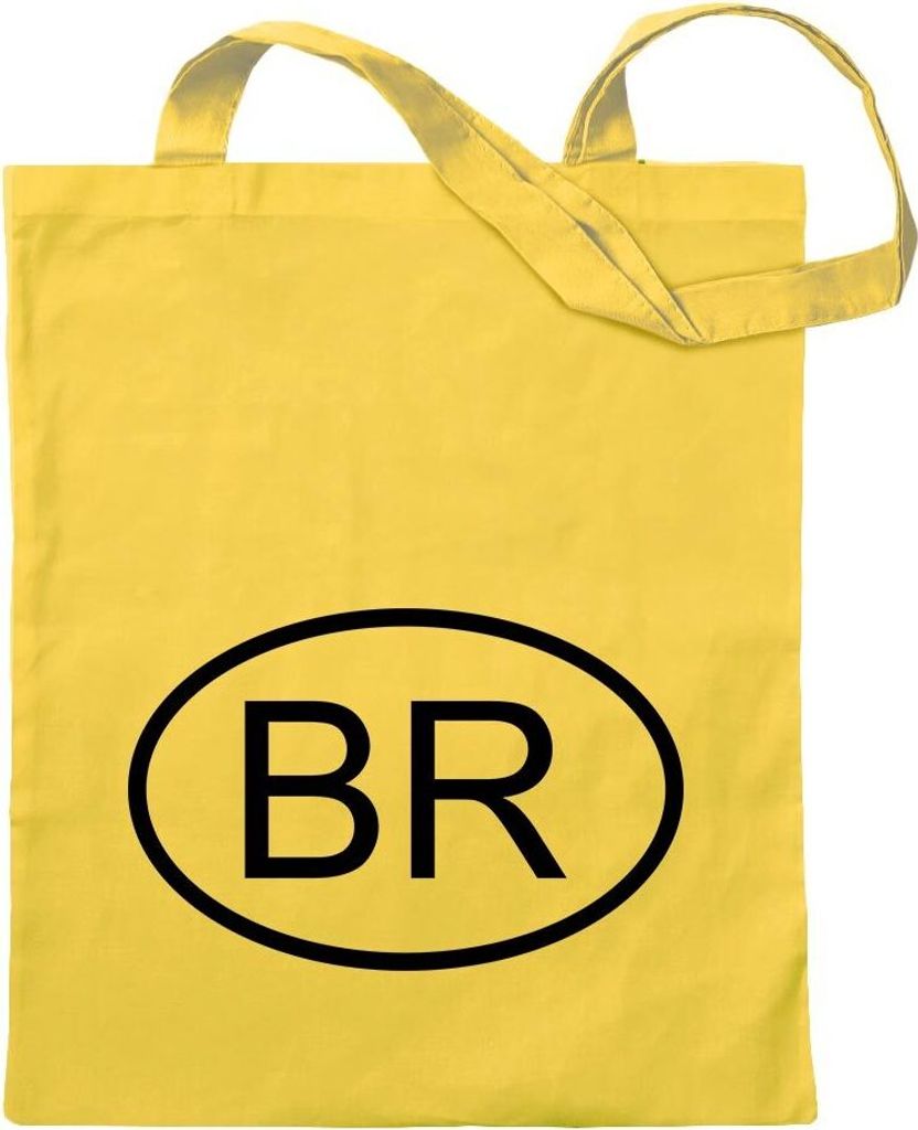 Kiwistar - Baumwolltasche - gelb - Brasilien BR - Tragetasche Stoffbeutel Umhängetasche Langer Henkel