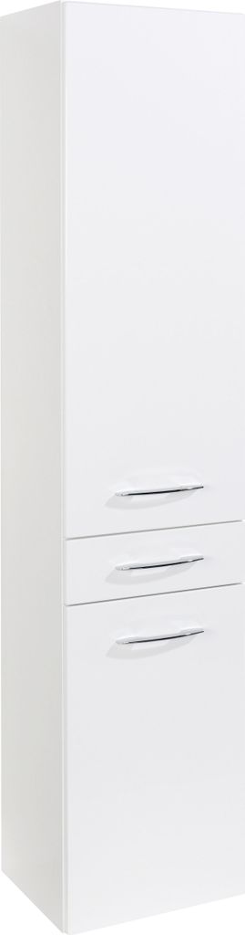 Säulenschrank Florent 40cm mit 2 Türen und Schublade - weiß