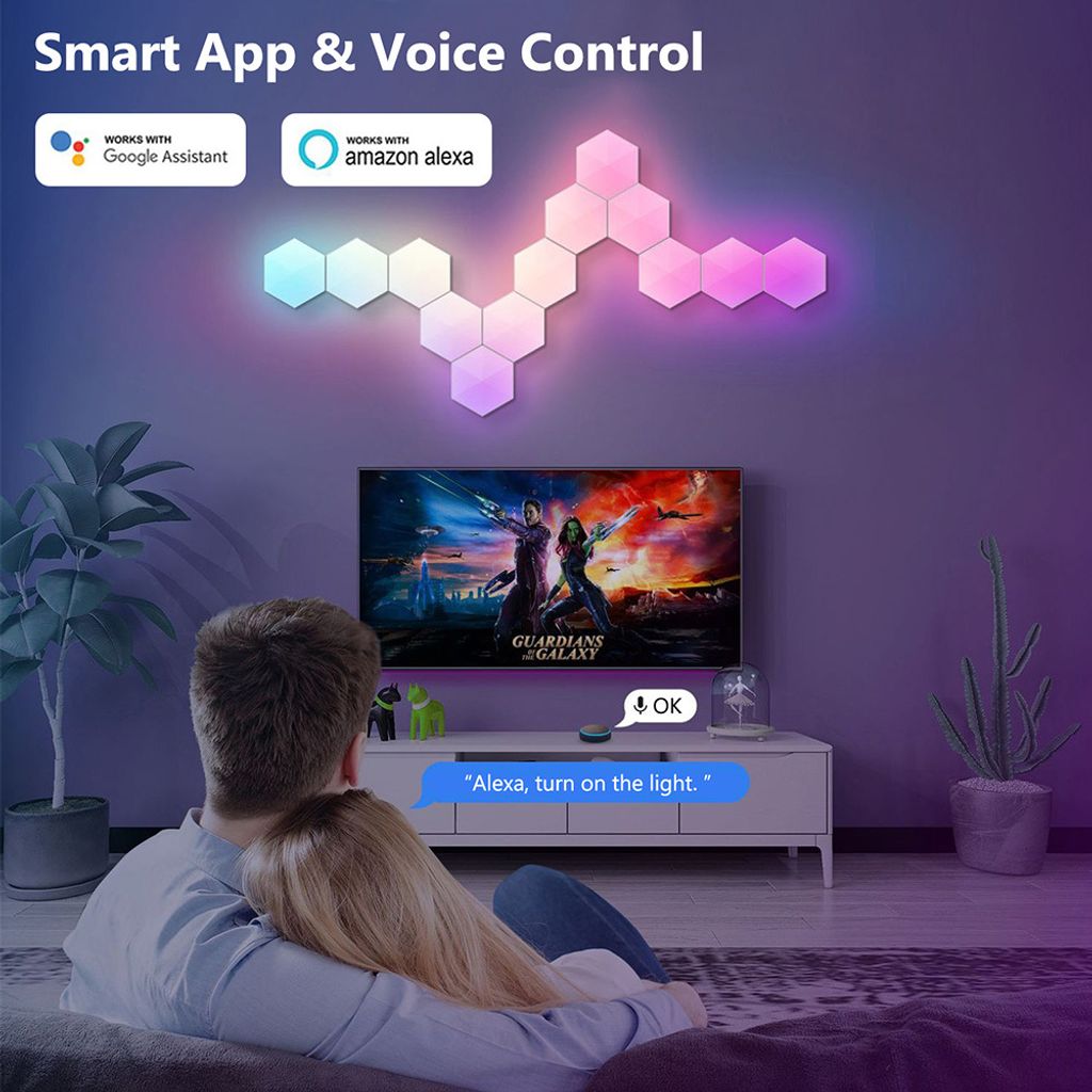 LED Hexa Lichtpanels WiFi RGBIC Musik Sync Hexagon Produktbild 3