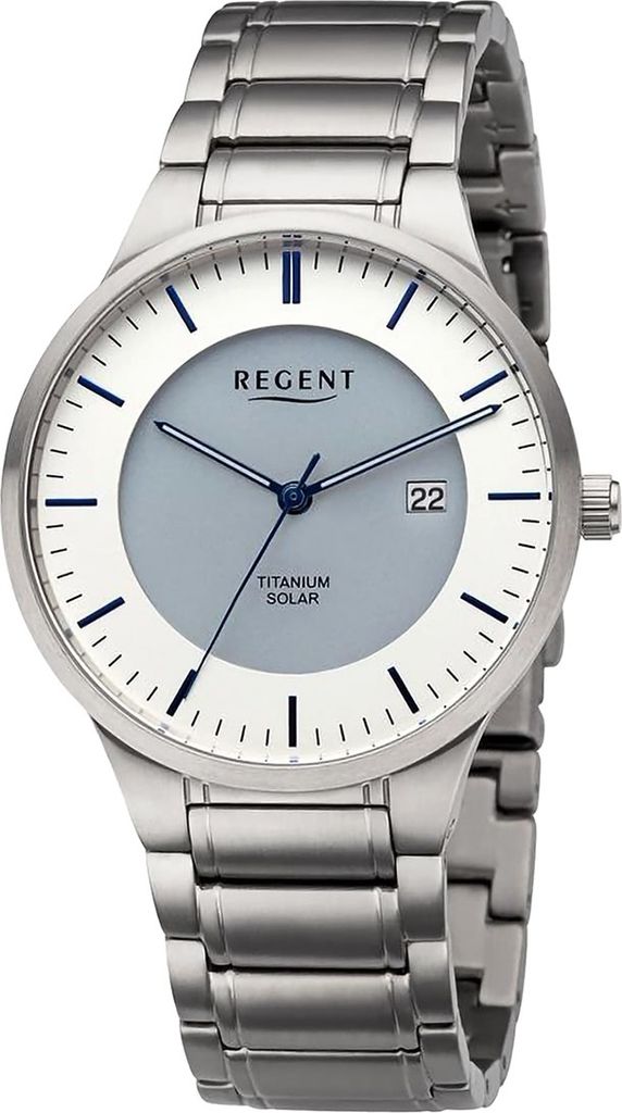 Regent Metall Herren Uhr Armbanduhr Quarz silber Metallarmband D2URBA708