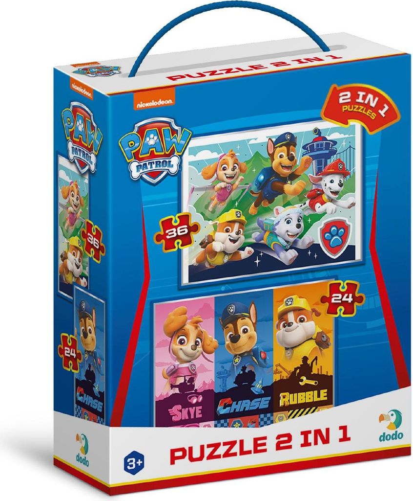 DODO Puzzle Paw Patrol: Tolle Welpen 2in1 ( 24 und 36 Welpen)