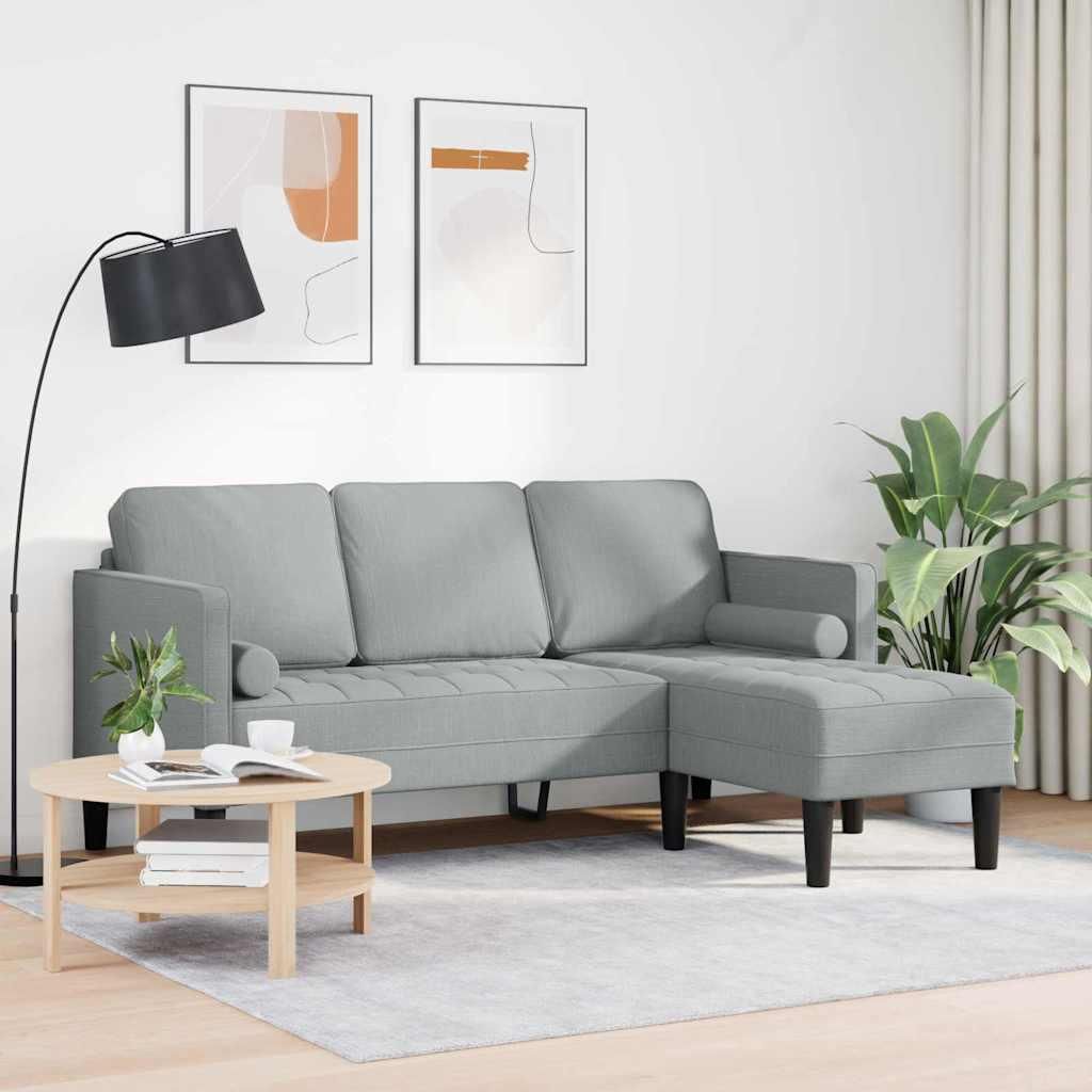 "Winterschlussverkauf " Sofa Set mit Kissen Hellgrau Polyester - 173 x 131 x 67 cm - NeuMöbel4748869
