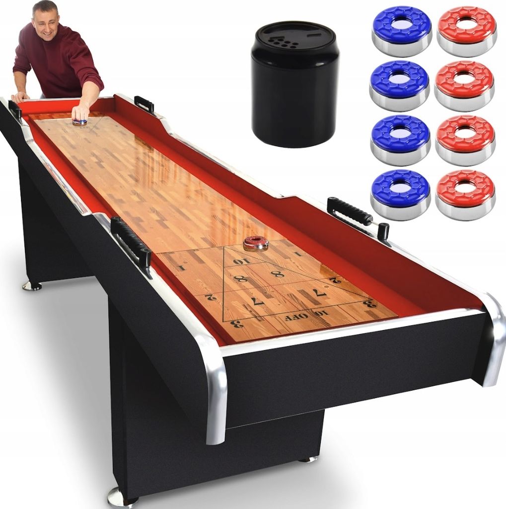 SereneLife Shuffleboard-Tisch,9 Fuß, polybeschichtete Oberfläche,mit Zubehör, Abacus-Punktesystem, schnelles Puck-Spiel, tragbarer Arcade-Shuffl...