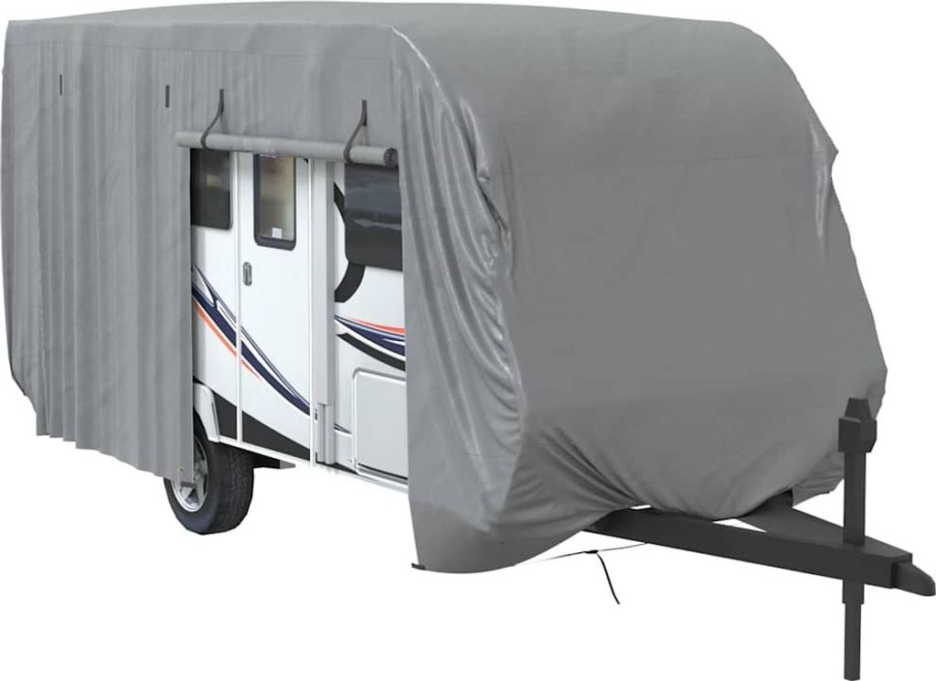 vidaXL Schutzhülle für Wohnwagen Grau 610x250x220 cm Vliesstoff