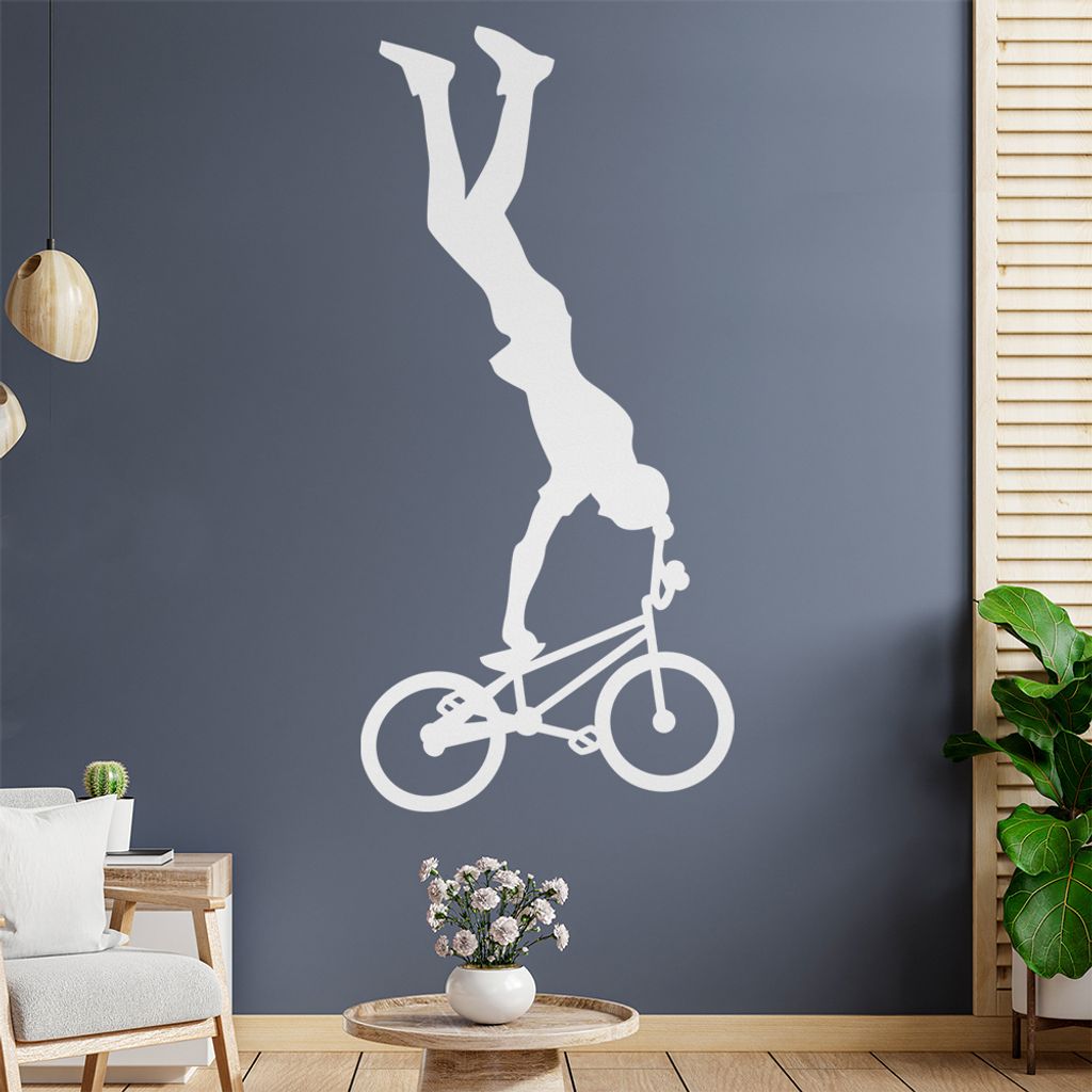 BMX Freestyle Fahrer Figur Wandtattoo Wandaufkleber Wall Sticker - Dekoration, Küche, Wohnzimmer, Schlafzimmer, Badezimmer