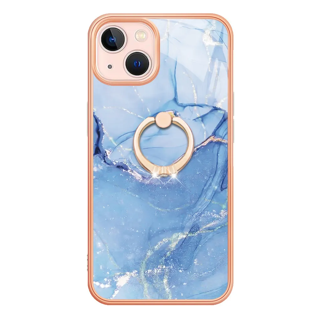 Custodia IPhone 13 Mini Magnetic 360°: Cover Bumper Metallico Con Vetro Temperato Frontale E Posteriore, Trasparente Blu - 2