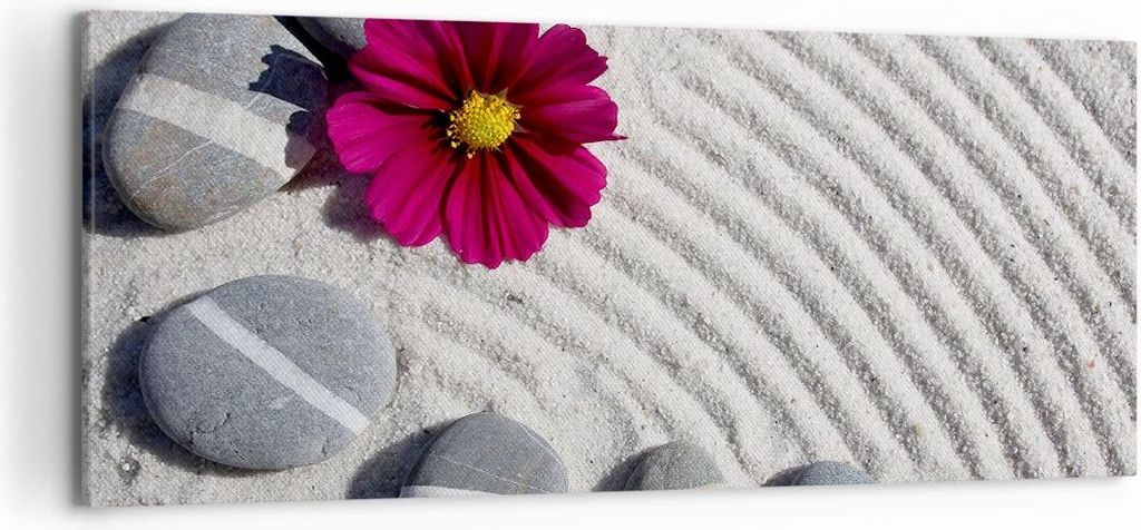 Bild auf Leinwand - Leinwandbild - Zusammensetzung Steine Entspannung - 120x50cm - Wand Bild - Wanddeko - Leinwanddruck - Bilder - Kunstdruck - Lei...