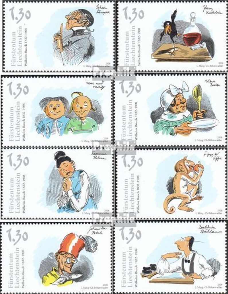 Briefmarken Liechtenstein 2008 Mi 1490-1497 (kompl.Ausg.) Produktbild 