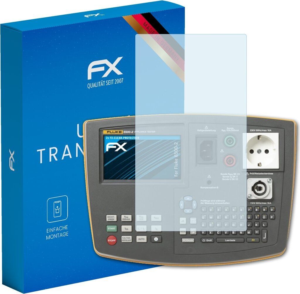 atFoliX FX-Clear 2x Schutzfolie kompatibel mit Fluke 6500-2 Displayschutzfolie