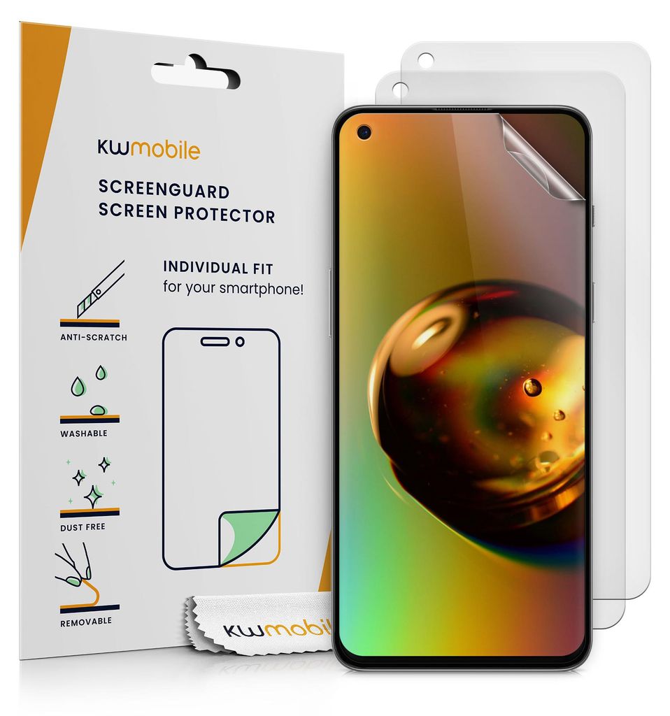 kwmobile 3x Folie matt kompatibel mit OnePlus Nord 2 5G - Displayschutzfolie Schutzfolie - Displayschutz Displayfolie entspiegelt