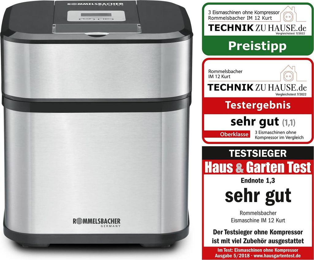 ROMMELSBACHER Eismaschine IM 12 Kurt - Für Speiseeis, Frozen