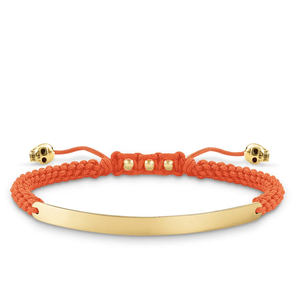 Thomas Sabo Bracciale Love Bridge Festival Con Cordone Macramè Blu E Ponte Placcato Oro 18K - 2