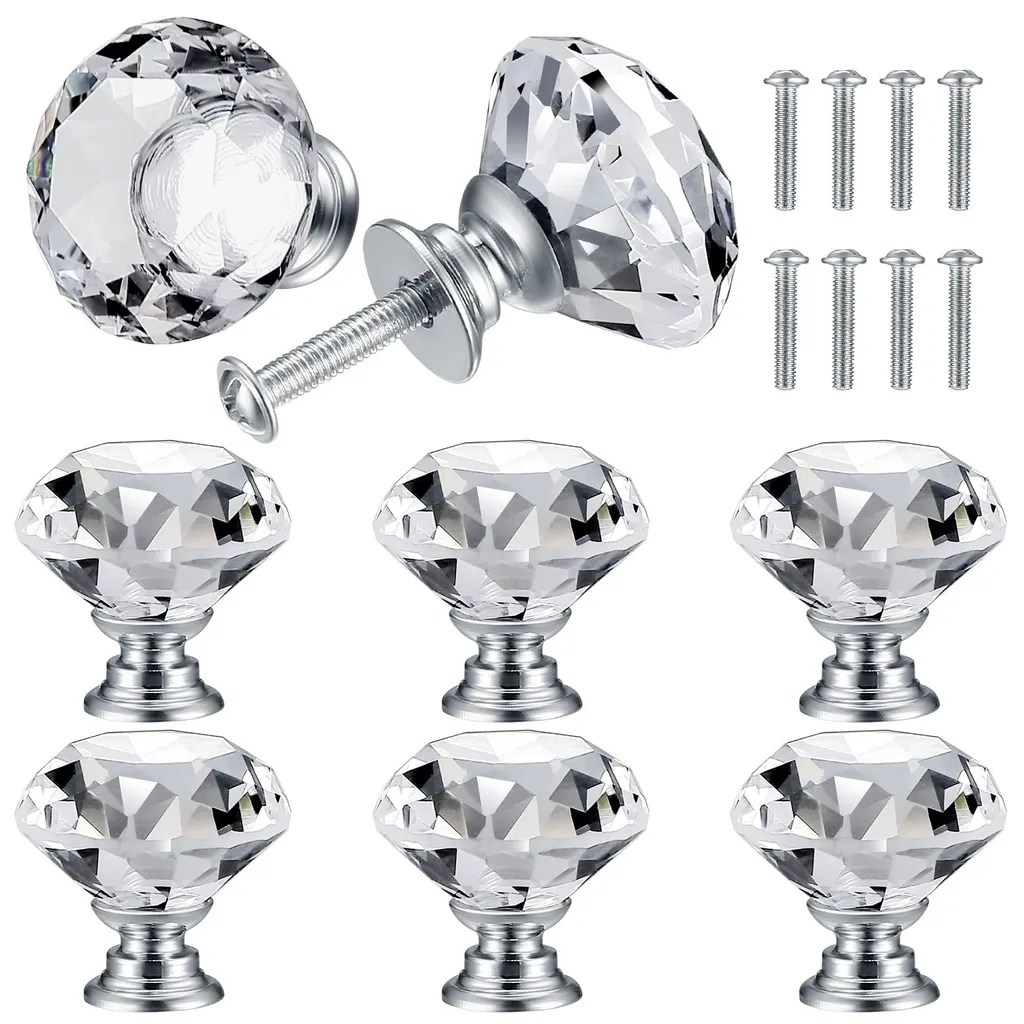 Boutons de meuble en cristal lot de 8 pour remplacer des poignées usées