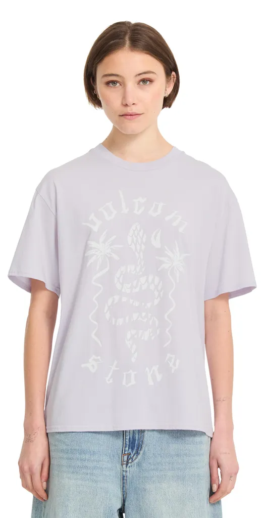 T-shirt Volcom Burnout BF Dusty Lavender XS pour Femme Style Skate