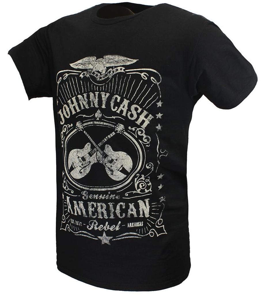 Johnny Cash T-Shirt mit amerikanischem Rebell-Motiv - L